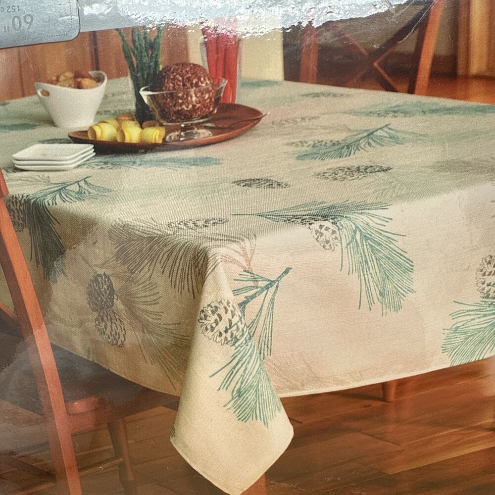 St. Nicholas Square Christmas Pines Oblong Tablecloth 60" x 120" Holiday Decor